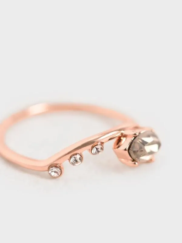 Women Swarovski Crystal Geometric Ring 8211 Rose Gold CHARLES and KEITH Rings Women Swarovski Crystal Geometric Ring 8211 Rose Gold CHARLES and KEITH Rings