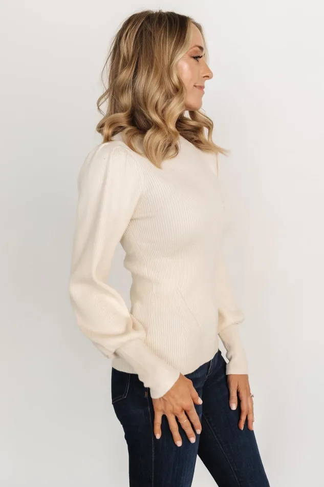 Women Sweaters Baltic Born Lilou Rib Knit Sweater Ivory