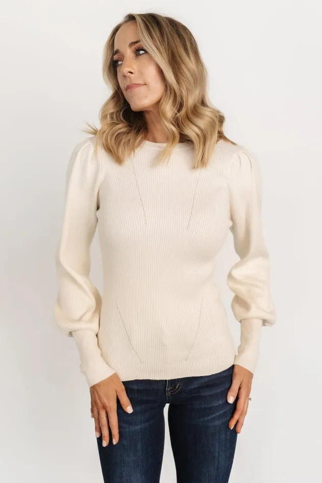 Women Sweaters Baltic Born Lilou Rib Knit Sweater Ivory