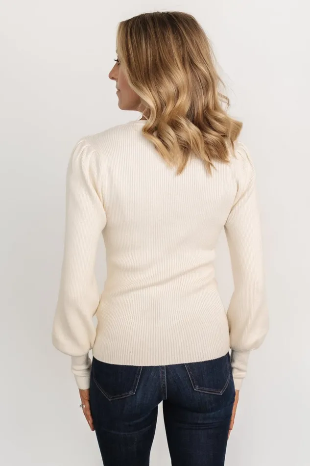 Women Sweaters Baltic Born Lilou Rib Knit Sweater Ivory