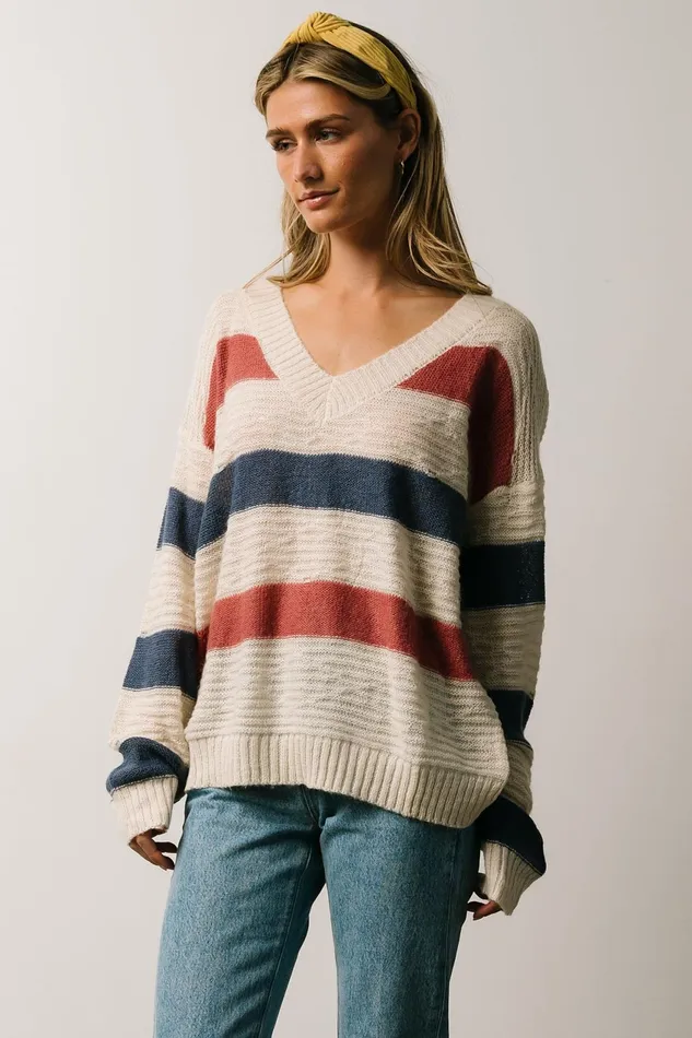 Women Sweaters Baltic Born Telluride Striped Sweater Blue Multi
