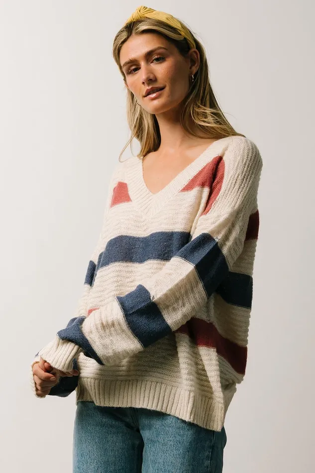 Women Sweaters Baltic Born Telluride Striped Sweater Blue Multi Women Sweaters Baltic Born Telluride Striped Sweater Blue Multi