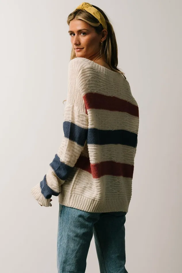 Women Sweaters Baltic Born Telluride Striped Sweater Blue Multi Women Sweaters Baltic Born Telluride Striped Sweater Blue Multi
