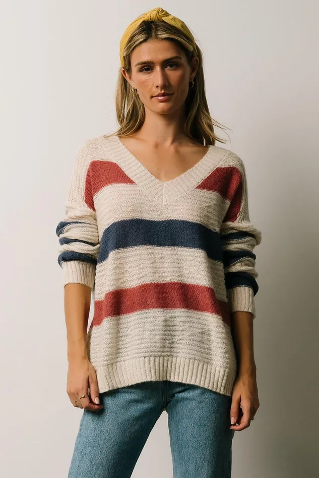 Women Sweaters Baltic Born Telluride Striped Sweater Blue Multi Women Sweaters Baltic Born Telluride Striped Sweater Blue Multi