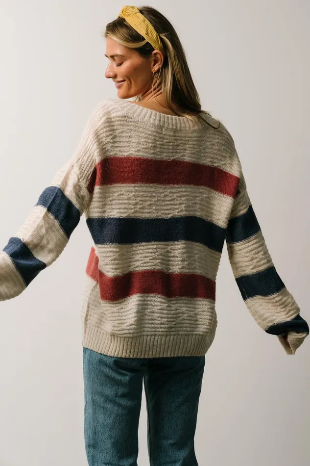Women Sweaters Baltic Born Telluride Striped Sweater Blue Multi Women Sweaters Baltic Born Telluride Striped Sweater Blue Multi