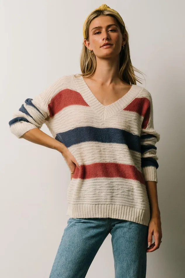 Women Sweaters Baltic Born Telluride Striped Sweater Blue Multi Women Sweaters Baltic Born Telluride Striped Sweater Blue Multi