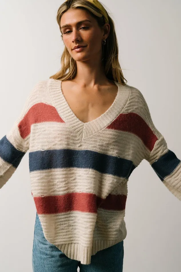 Women Sweaters Baltic Born Telluride Striped Sweater Blue Multi Women Sweaters Baltic Born Telluride Striped Sweater Blue Multi