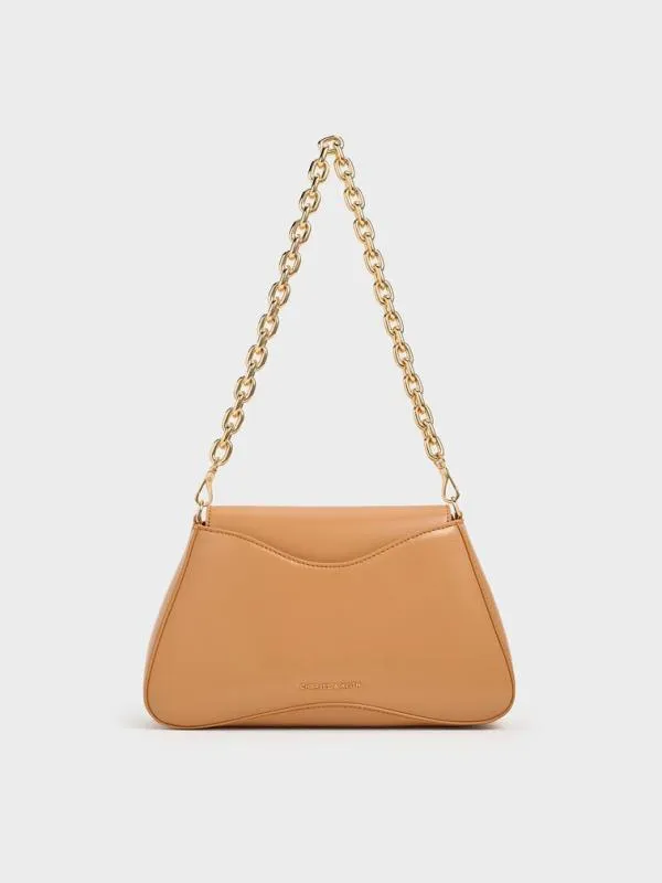 Women Sybill Trapeze ChainHandle Bag 8211 Toffee CHARLES and KEITH Shoulder Bags Women Sybill Trapeze ChainHandle Bag 8211 Toffee CHARLES and KEITH Shoulder Bags