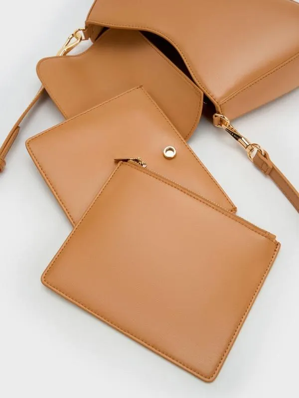 Women Sybill Trapeze ChainHandle Bag 8211 Toffee CHARLES and KEITH Shoulder Bags