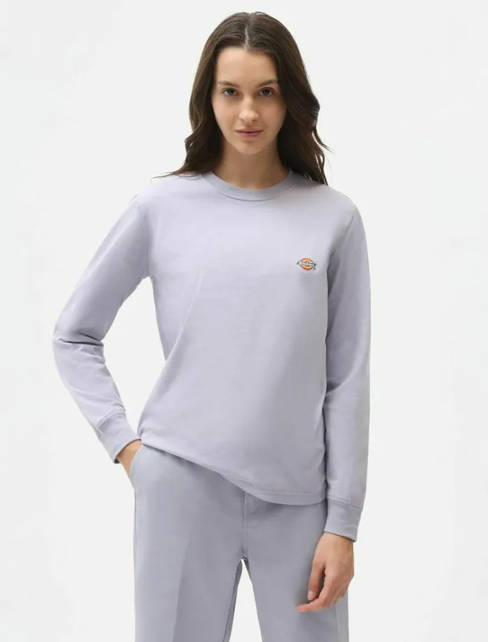 Women TShirts and Tops Dickies Mapleton Long Sleeve TShirt Lilac Gray