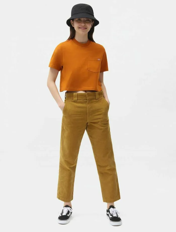 Women TShirts and Tops Dickies Porterdale Crop TShirt Pumpk Spice