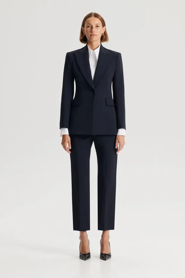 Women TAILORED SLIM CROP TROUSER NAVY Trousers Scanlan Theodore