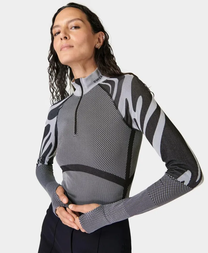 Women Tech Half Zip Abstract Base Layer Top Black Sweaty Betty Long Sleeve Tops Women Tech Half Zip Abstract Base Layer Top Black Sweaty Betty Long Sleeve Tops