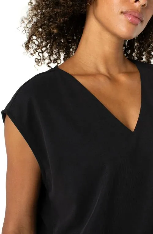 Women Tees Liverpool Los Angeles Dolman Sleeve Vneck Top Black