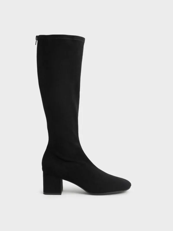 Women Textured Block Heel Knee Boots 8211 Black Textured CHARLES and KEITH Boots Women Textured Block Heel Knee Boots 8211 Black Textured CHARLES and KEITH Boots