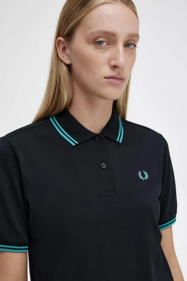 Women The ShirtG3600 Blackdeep Mint Fred Perry The Fred Perry Shirt