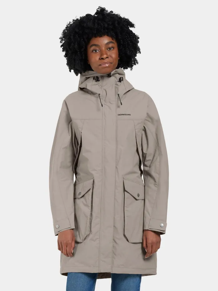 Women Thelma Parka Ash Brown Didriksons Spring Jackets