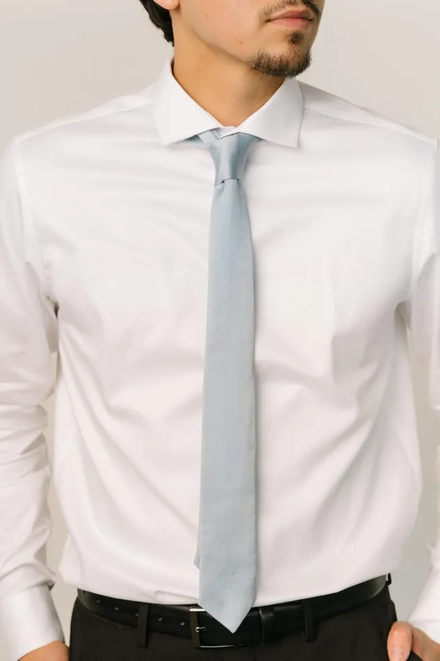 Women Ties Baltic Born Classic Satin Tie Light Blue