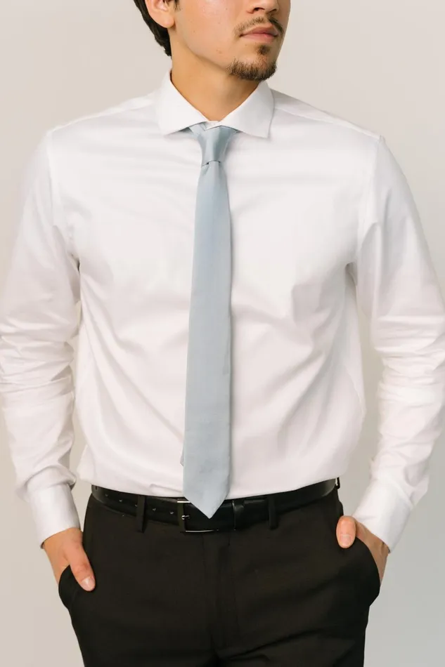 Women Ties Baltic Born Classic Satin Tie Light Blue