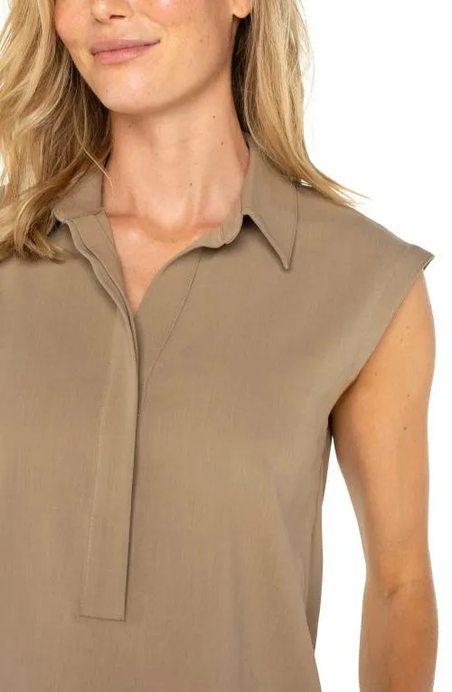 Women Tops Liverpool Los Angeles Sleeveless Cropped Shirt Palo Santo