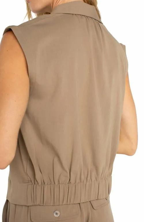 Women Tops Liverpool Los Angeles Sleeveless Cropped Shirt Palo Santo