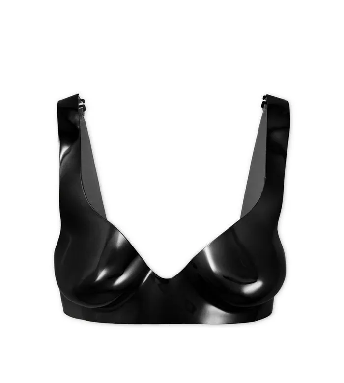 Women Tops Tom Ford Lacquered Chromed Acrylic Anatomical Bra Black