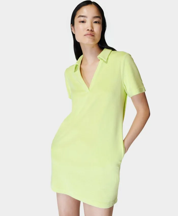 Women Towelling TShirt Dress Pomelo Green Sweaty Betty Dresses and Jumpsuits
