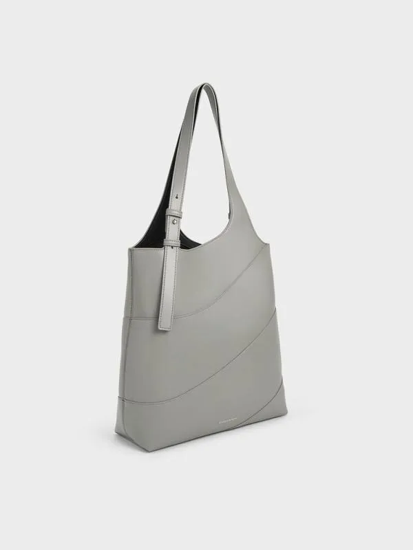 Women Trin Tote Bag 8211 Grey CHARLES and KEITH Slouchy Bags