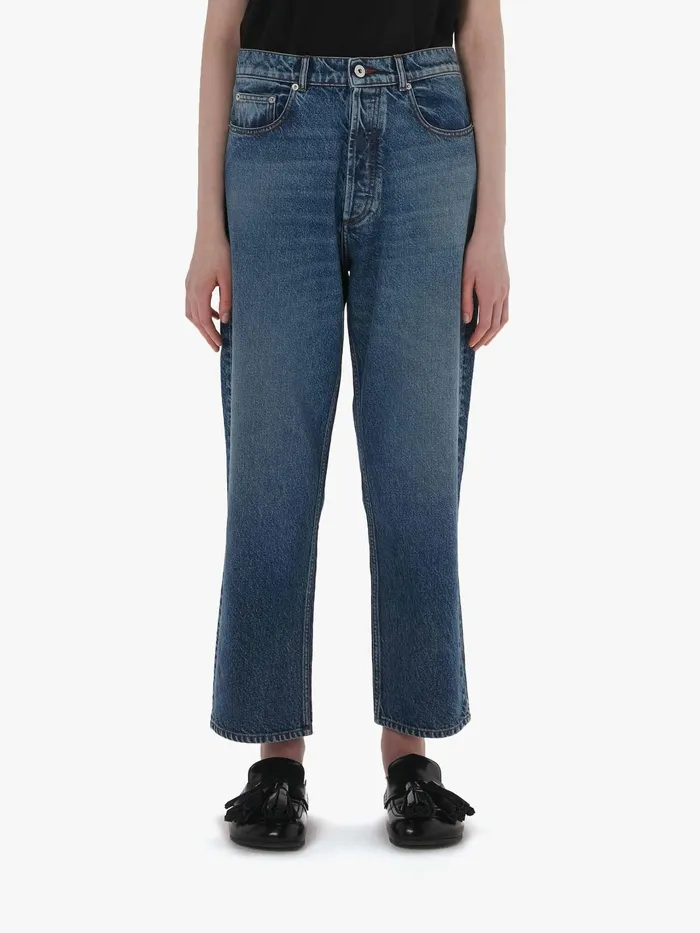 Women Trousers and Shorts JW Anderson CROPPED STRAIGHT LEG JEANS Mid Blue Denim Women Trousers and Shorts JW Anderson CROPPED STRAIGHT LEG JEANS Mid Blue Denim
