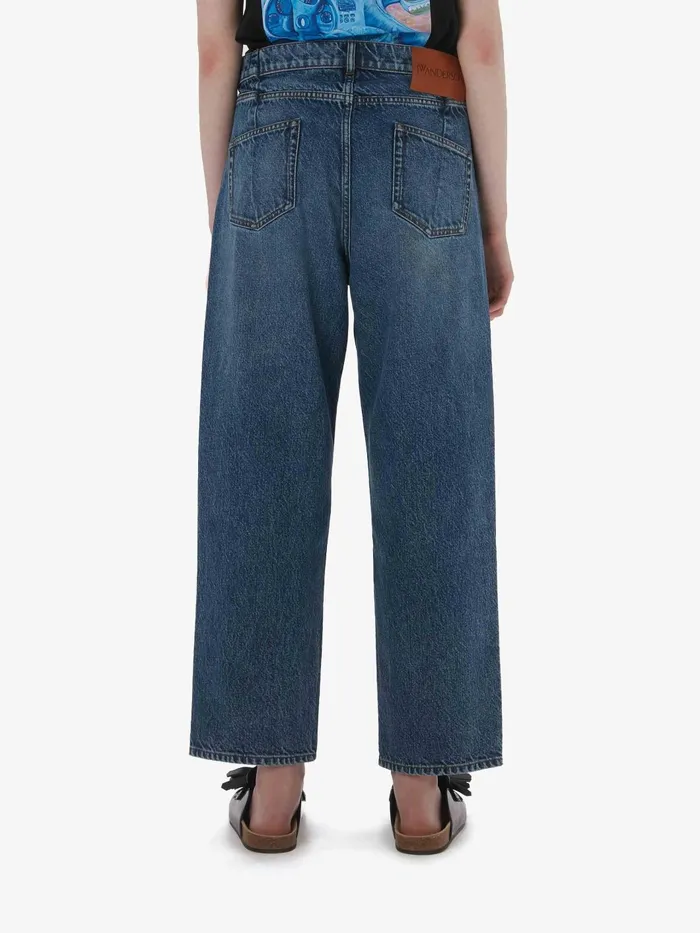Women Trousers and Shorts JW Anderson CROPPED STRAIGHT LEG JEANS Mid Blue Denim Women Trousers and Shorts JW Anderson CROPPED STRAIGHT LEG JEANS Mid Blue Denim