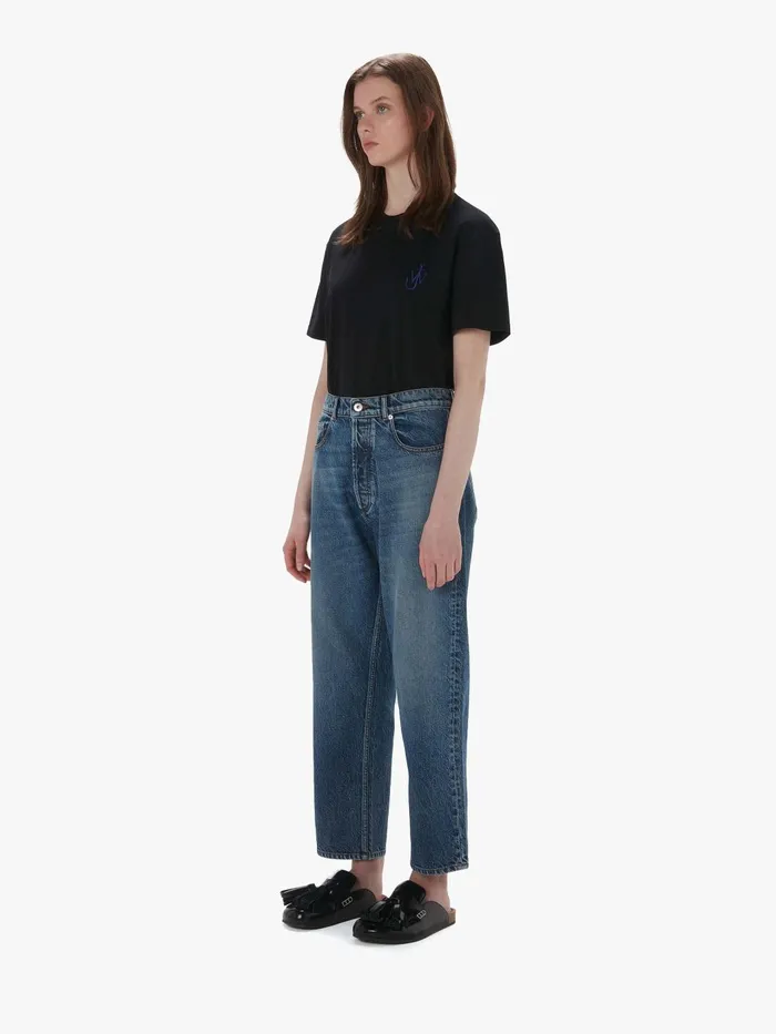 Women Trousers and Shorts JW Anderson CROPPED STRAIGHT LEG JEANS Mid Blue Denim Women Trousers and Shorts JW Anderson CROPPED STRAIGHT LEG JEANS Mid Blue Denim