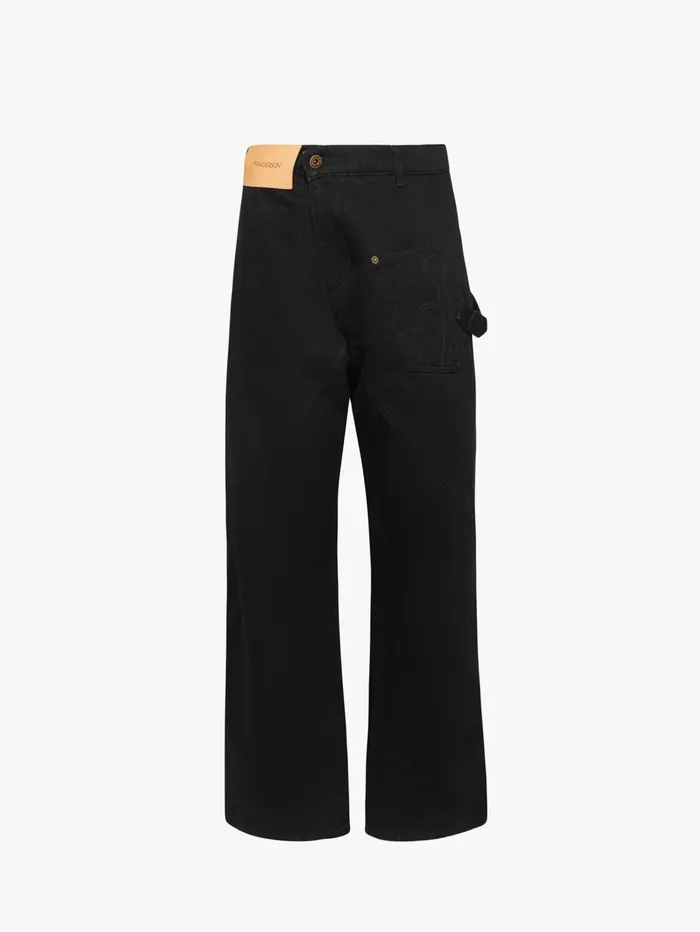 Women Trousers and Shorts JW Anderson TWISTED WORKWEAR DENIM JEANS Black