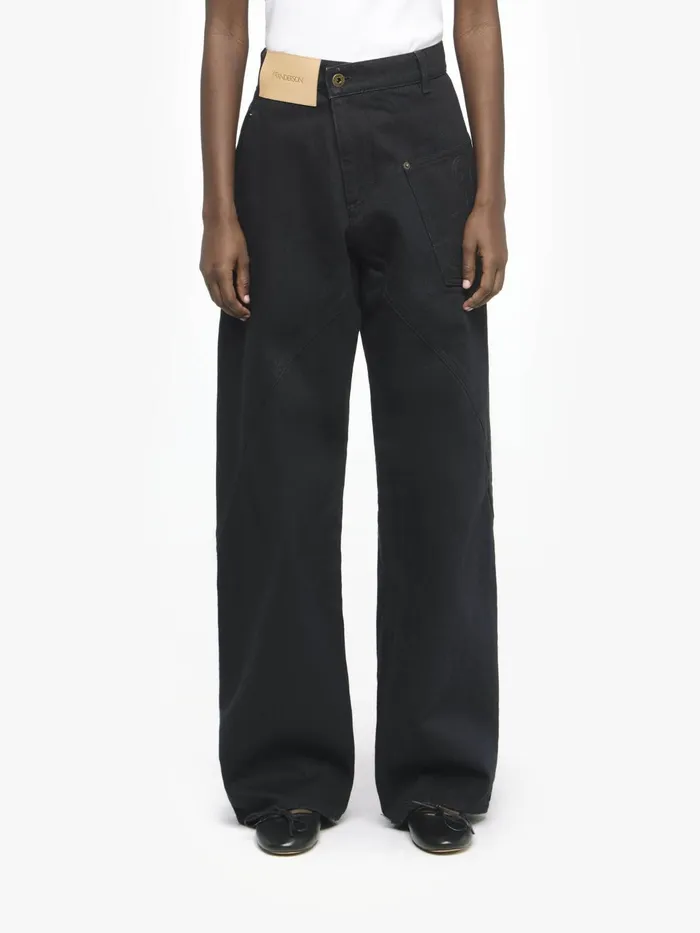 Women Trousers and Shorts JW Anderson TWISTED WORKWEAR DENIM JEANS Black Women Trousers and Shorts JW Anderson TWISTED WORKWEAR DENIM JEANS Black