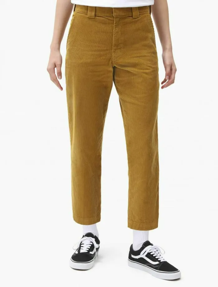 Women Trousers Dickies 874 Crop Cord Pant Bronze Mist