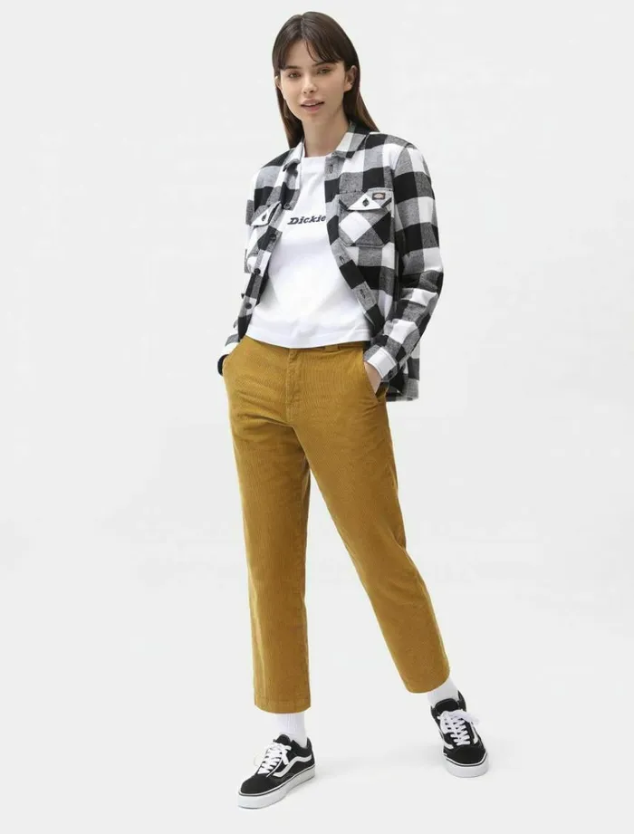 Women Trousers Dickies 874 Crop Cord Pant Bronze Mist