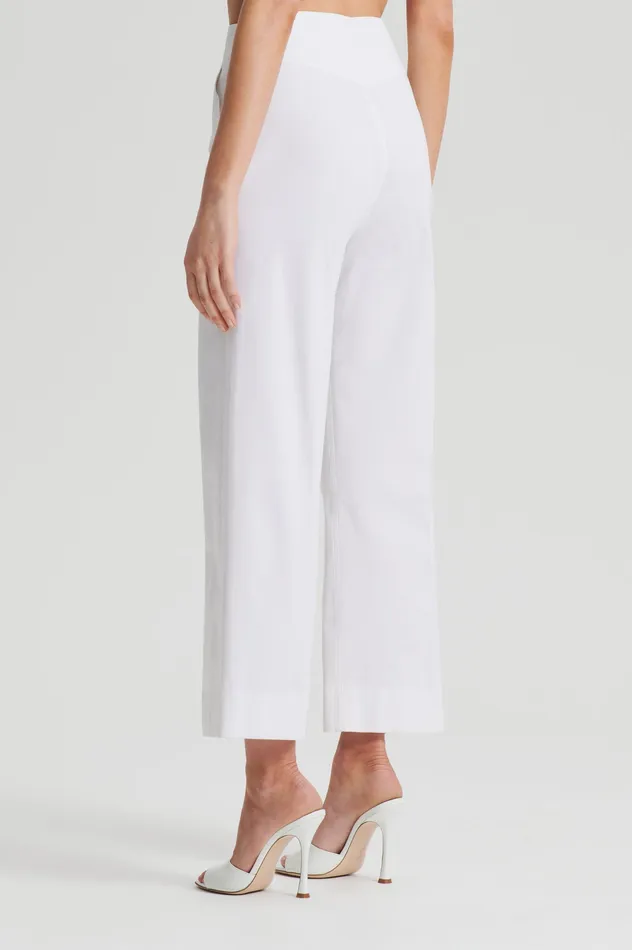 Women Trousers Scanlan Theodore SATEEN CROPPED WIDE LEG TROUSER WHITE Women Trousers Scanlan Theodore SATEEN CROPPED WIDE LEG TROUSER WHITE