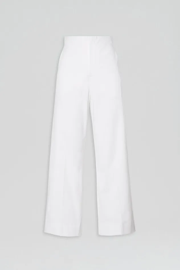 Women Trousers Scanlan Theodore SATEEN CROPPED WIDE LEG TROUSER WHITE Women Trousers Scanlan Theodore SATEEN CROPPED WIDE LEG TROUSER WHITE