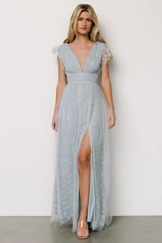 Women Tulle Styles Baltic Born Caterina Tulle Maxi Dress Light Blue