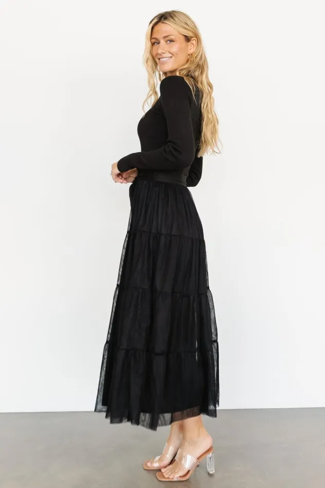 Women Tulle Styles Baltic Born Demi Sweater Tulle Dress Black