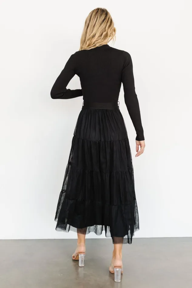 Women Tulle Styles Baltic Born Demi Sweater Tulle Dress Black
