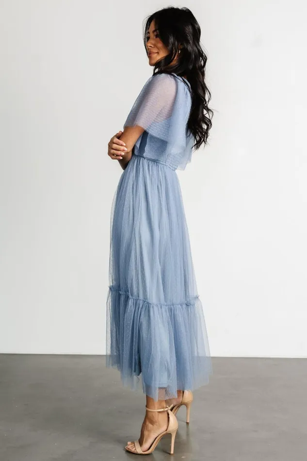 Women Tulle Styles Baltic Born Martha Smocked Tulle Dress Dusty Blue Women Tulle Styles Baltic Born Martha Smocked Tulle Dress Dusty Blue