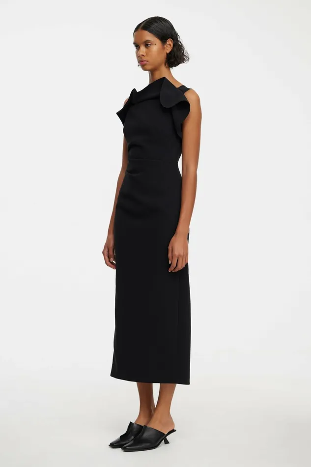 Women WARFIELD MIDI DRESS Black Acler Midi Dresses