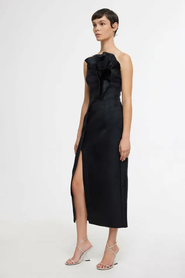 Women WEBSTER MIDI DRESS Black Metallic Acler Sale