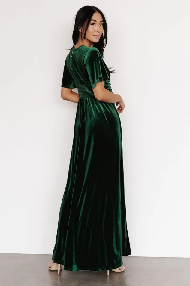 Women Wedding Guest Baltic Born Berenice Velvet Maxi Dress Emerald Women Wedding Guest Baltic Born Berenice Velvet Maxi Dress Emerald
