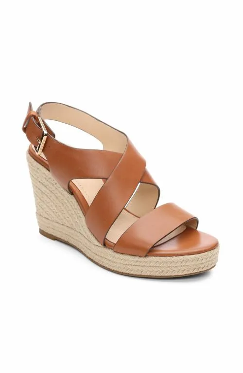 Women Wedges and Espadrilles Liverpool Los Angeles Hills Ankle Strap Platform Wedge Luggage