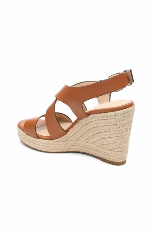 Women Wedges and Espadrilles Liverpool Los Angeles Hills Ankle Strap Platform Wedge Luggage