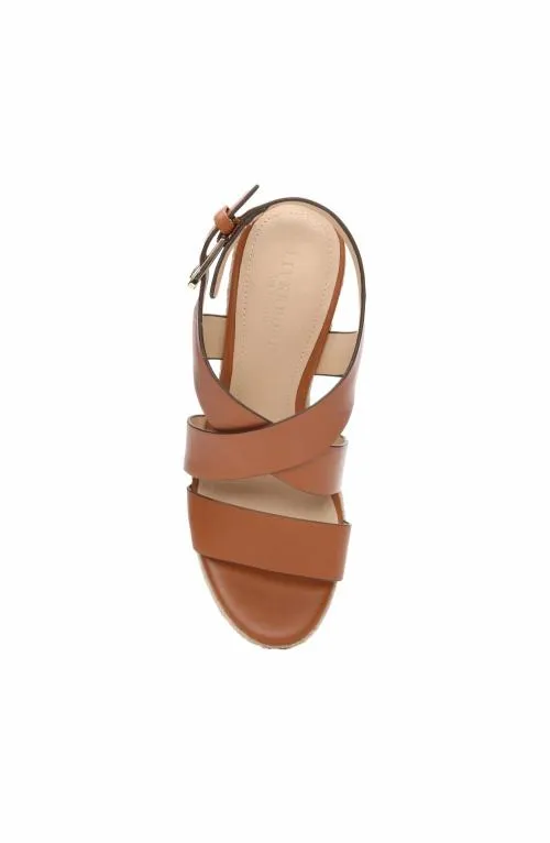 Women Wedges and Espadrilles Liverpool Los Angeles Hills Ankle Strap Platform Wedge Luggage