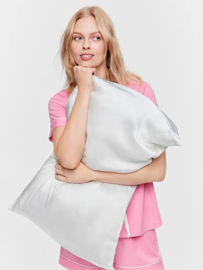 Women White Mulberry Silk Pillowcase 2 Pack White Peter Alexander Silk