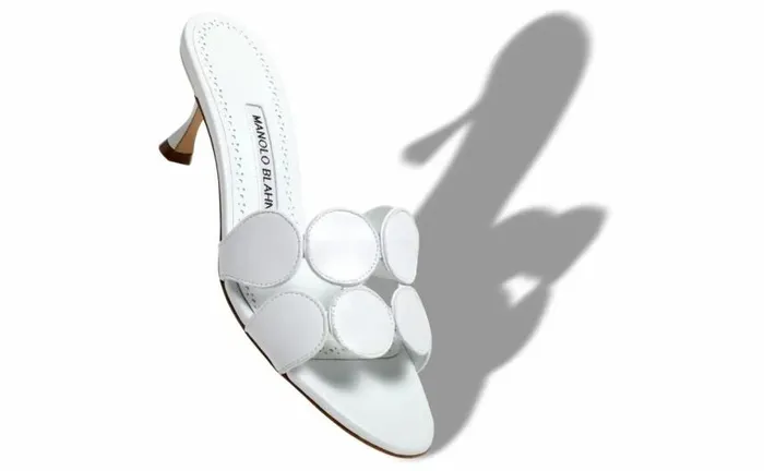 Women White Nappa Leather Mules Manolo Blahnik Mules