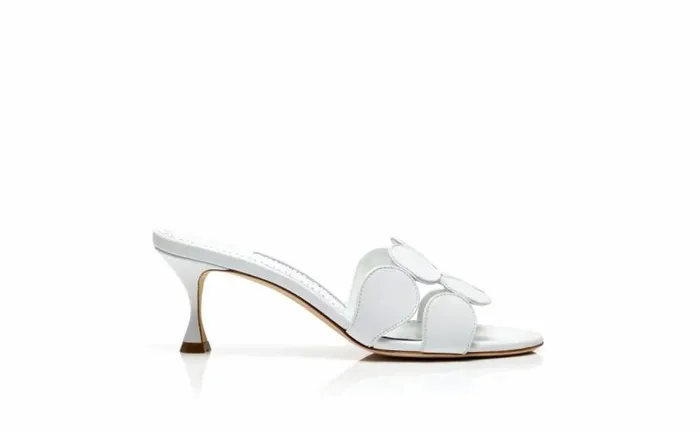 Women White Nappa Leather Mules Manolo Blahnik Mules